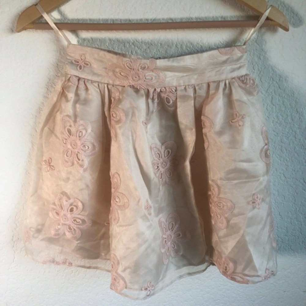 River Island Pink‎ Sheer Mini Skirt Size UK 6 XS US